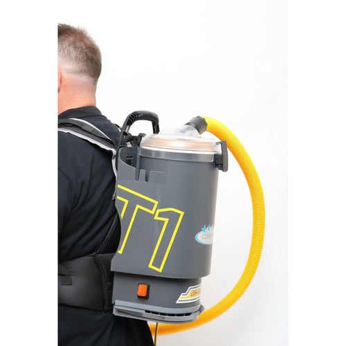 Ghibli T1 V3 Backpack Vacuum Cleaner 1450W Hepa Made in Italy - (Charcoal with Clear Lid)